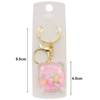 Teddy Bear Liquid Floating Glitter Shaker Keychain