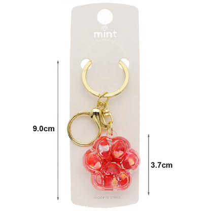 Dog Paw Liquid Floating Glitter Shaker Keychain