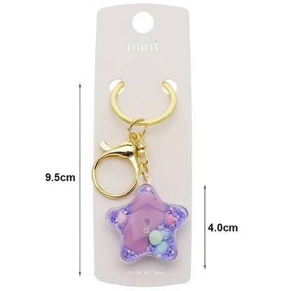 Star Liquid Floating Glitter Shaker Keychain