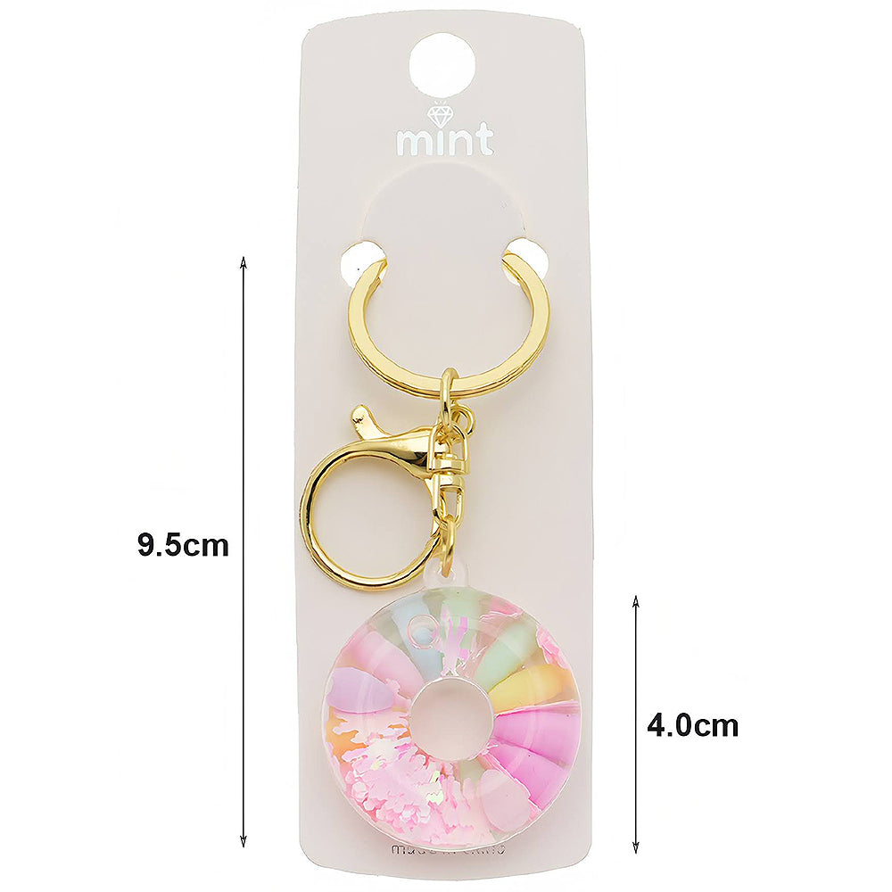 Donut Liquid Floating Glitter Shaker Keychain