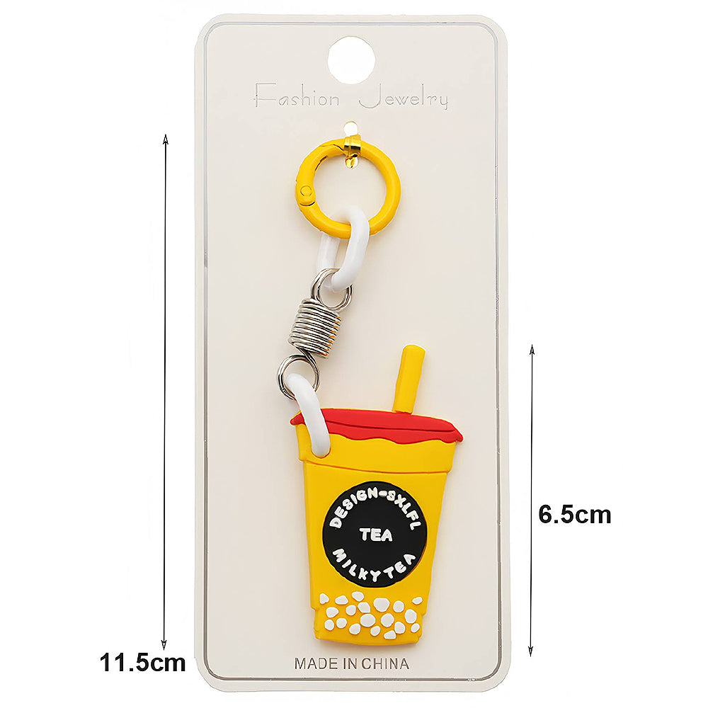 Boba Milk Tea Rubber Keychain