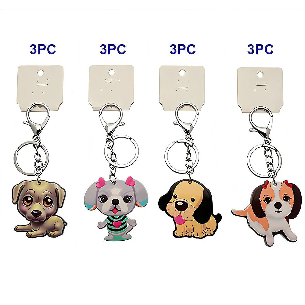 Assorted Puppy Dog Keychain