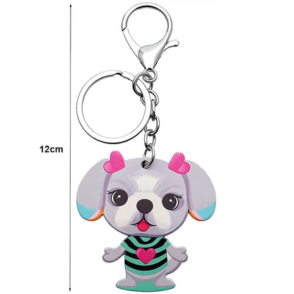 Assorted Puppy Dog Keychain