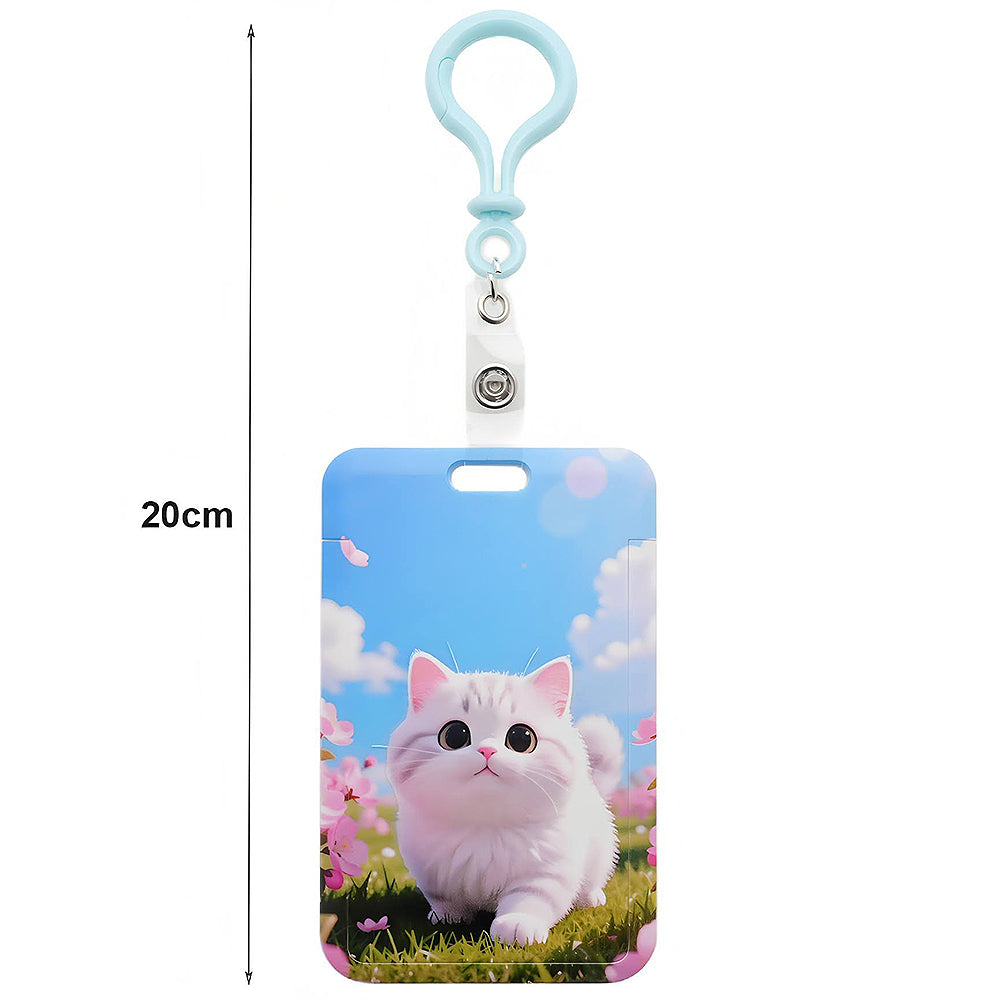 Assorted Kittens ID Card Holder Keychain