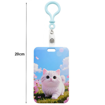 Assorted Kittens ID Card Holder Keychain