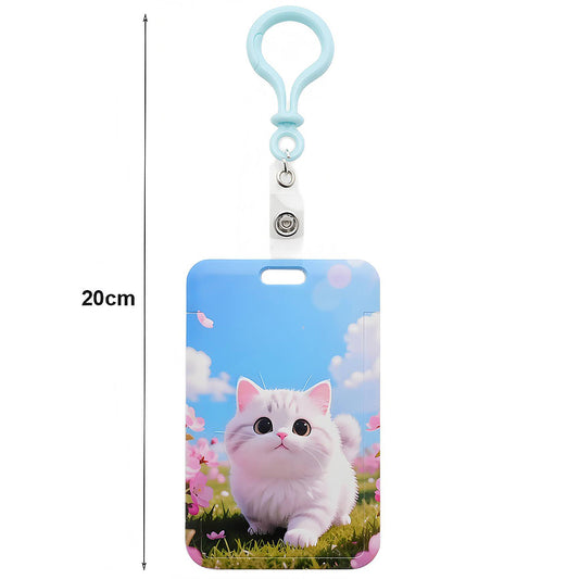 Assorted Kittens ID Card Holder Keychain