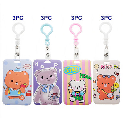 Assorted Teddy Bear ID Card Holder Keychain