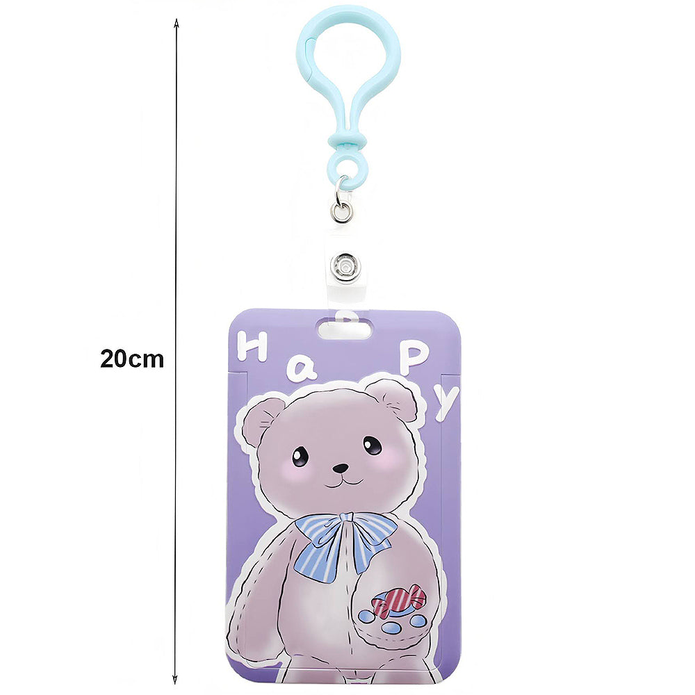 Assorted Teddy Bear ID Card Holder Keychain