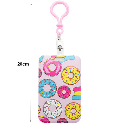 Assorted Donuts ID Card Holder Keychain