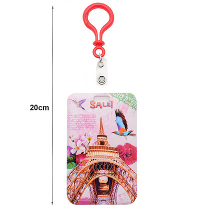 Assorted Eiffel Tower ID Card Holder Keychain