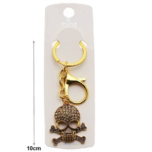 Halloween Rhinestone Jolly Roger Keychain