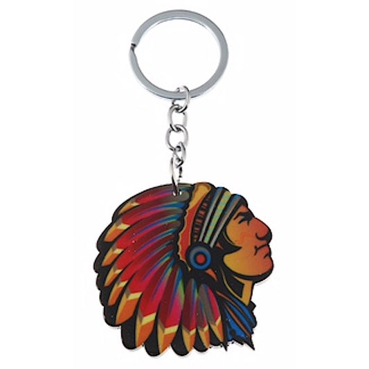 JK25155 - Native American Chief Head Keychain