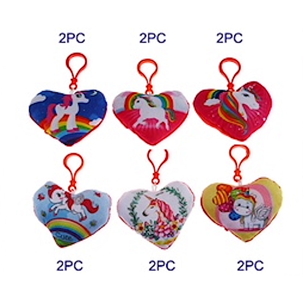 JK31165-Plush Unicorn Heart Keychain