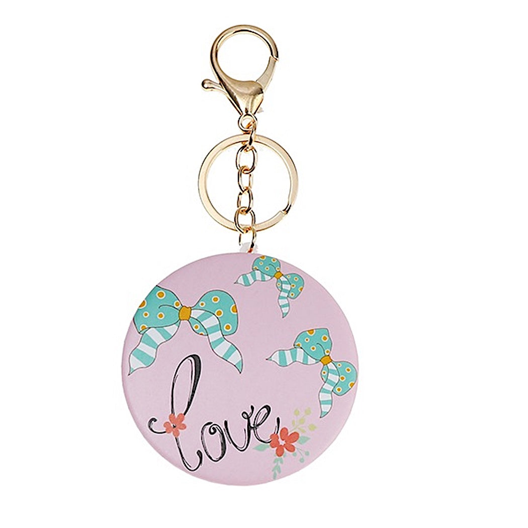 JK38390-Bow Pattern Mirror Keychain