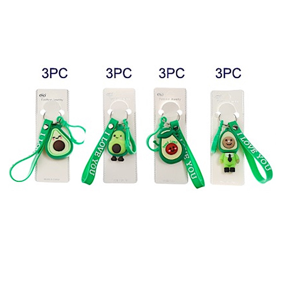 JK38462-Cartoon Green Avocado Keychain