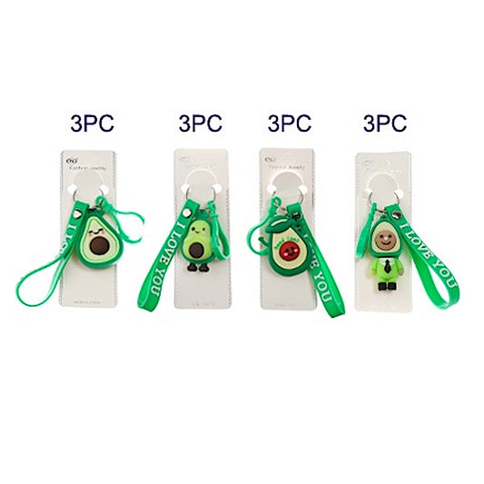 JK38462 - Cartoon Avocado Keychain