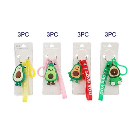 JK38488-Cartoon Green and Red Avocado Keychain