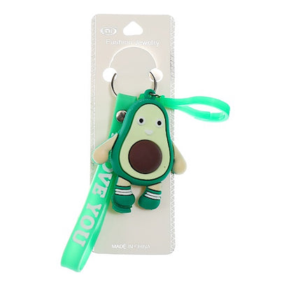 JK38496-Cartoon Cool Green Avocado Keychain