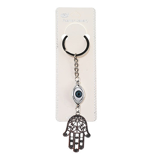 JK39118 - Metal Casting Evil Eye Hamsa Keychain