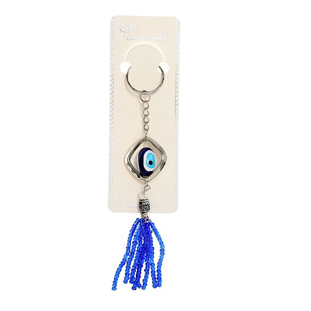 JK39123-Diamond Beaded Evil Eye Keychain