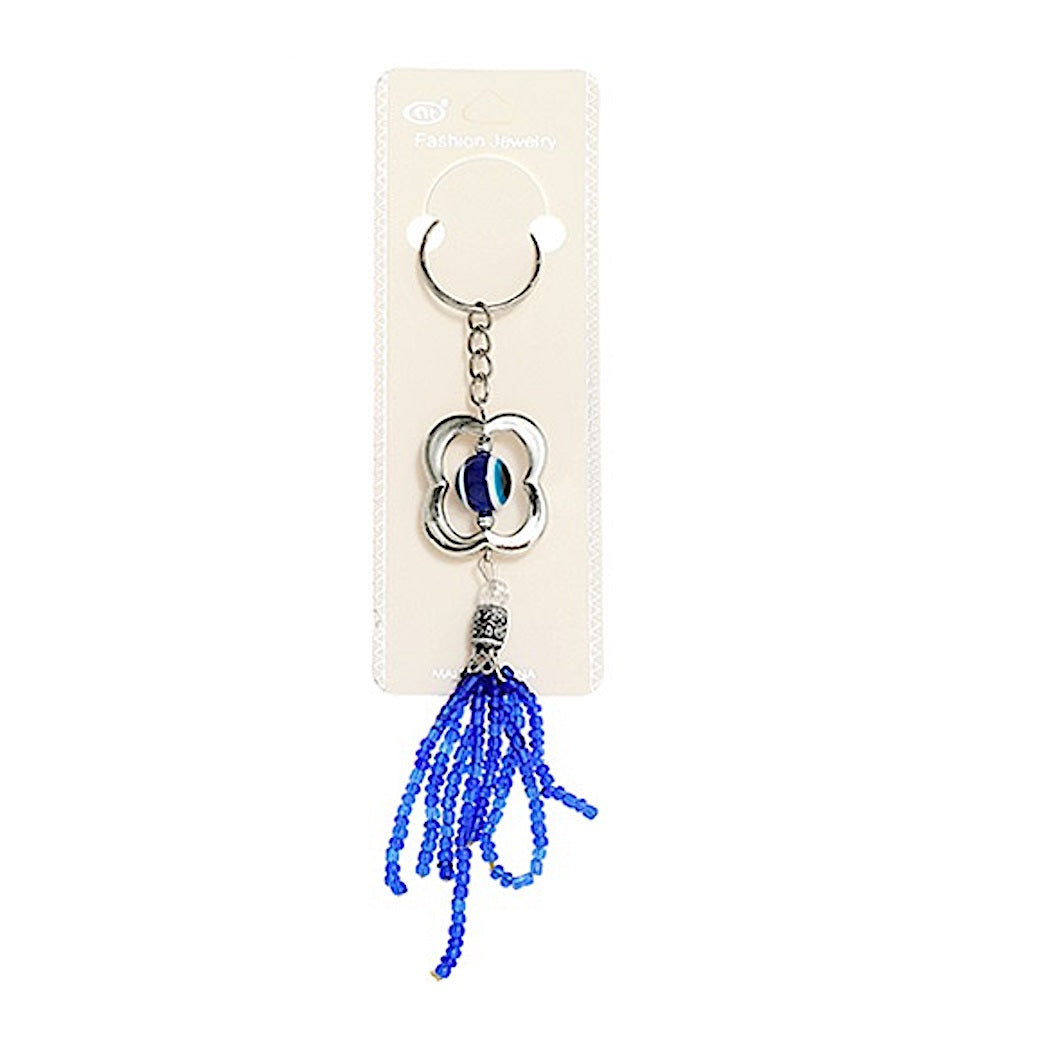 JK39124-Beaded Patterned Evil Eye Keychain