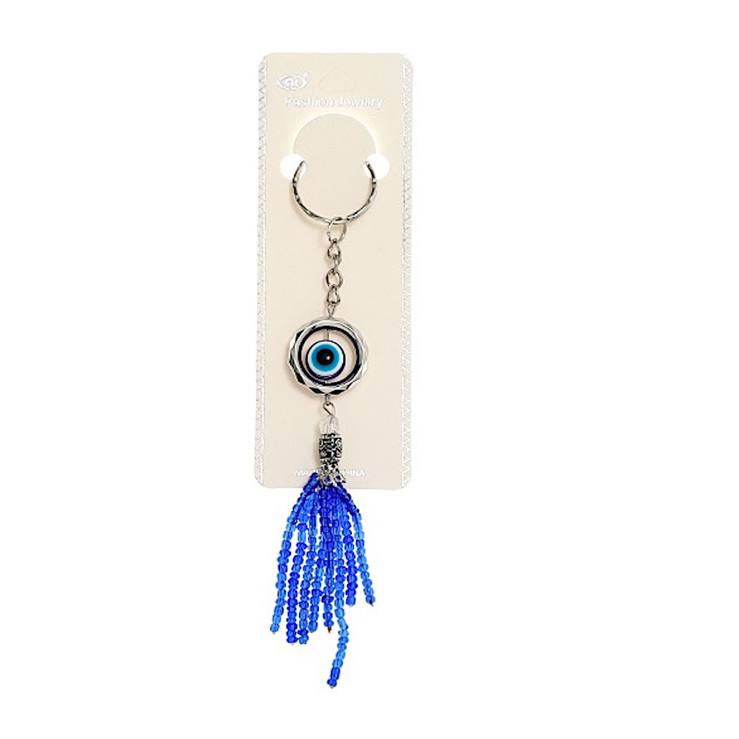 JK39128-Round Beaded Evil Eye Keychain