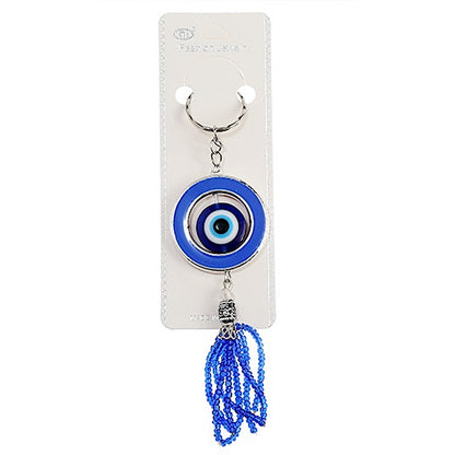 JK39998-Beaded Round Evil Eye Keychain