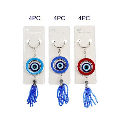 JK39998-Beaded Round Evil Eye Keychain