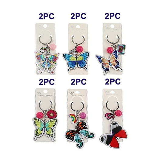 JK42835-Butterfly Rainbow Art Keychain