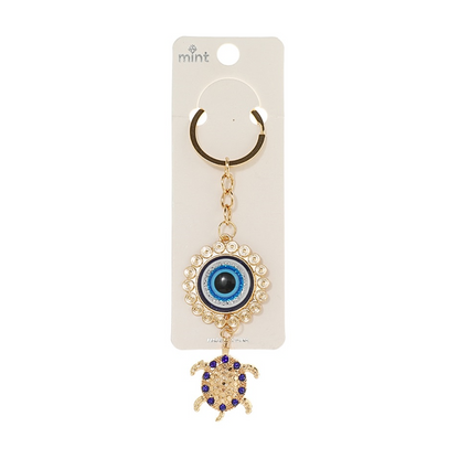 JK43592-Evil Eye Sea Turtle Keychain