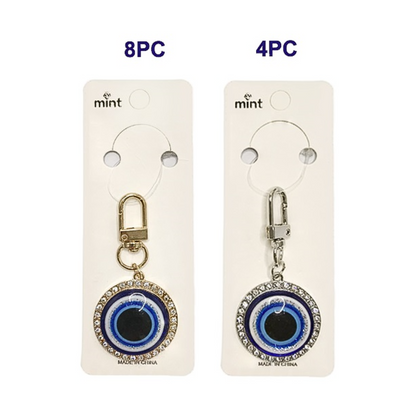 JK43596-Rhinestone Evil Eye Keychain