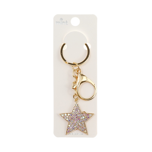 JK43977-Rhinestone Star Keychain