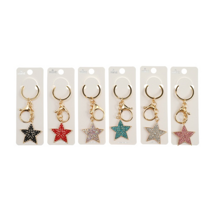 JK43977-Rhinestone Star Keychain