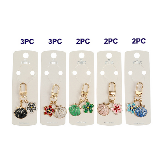 JK44796-Enamel Seashell Flower Keychain