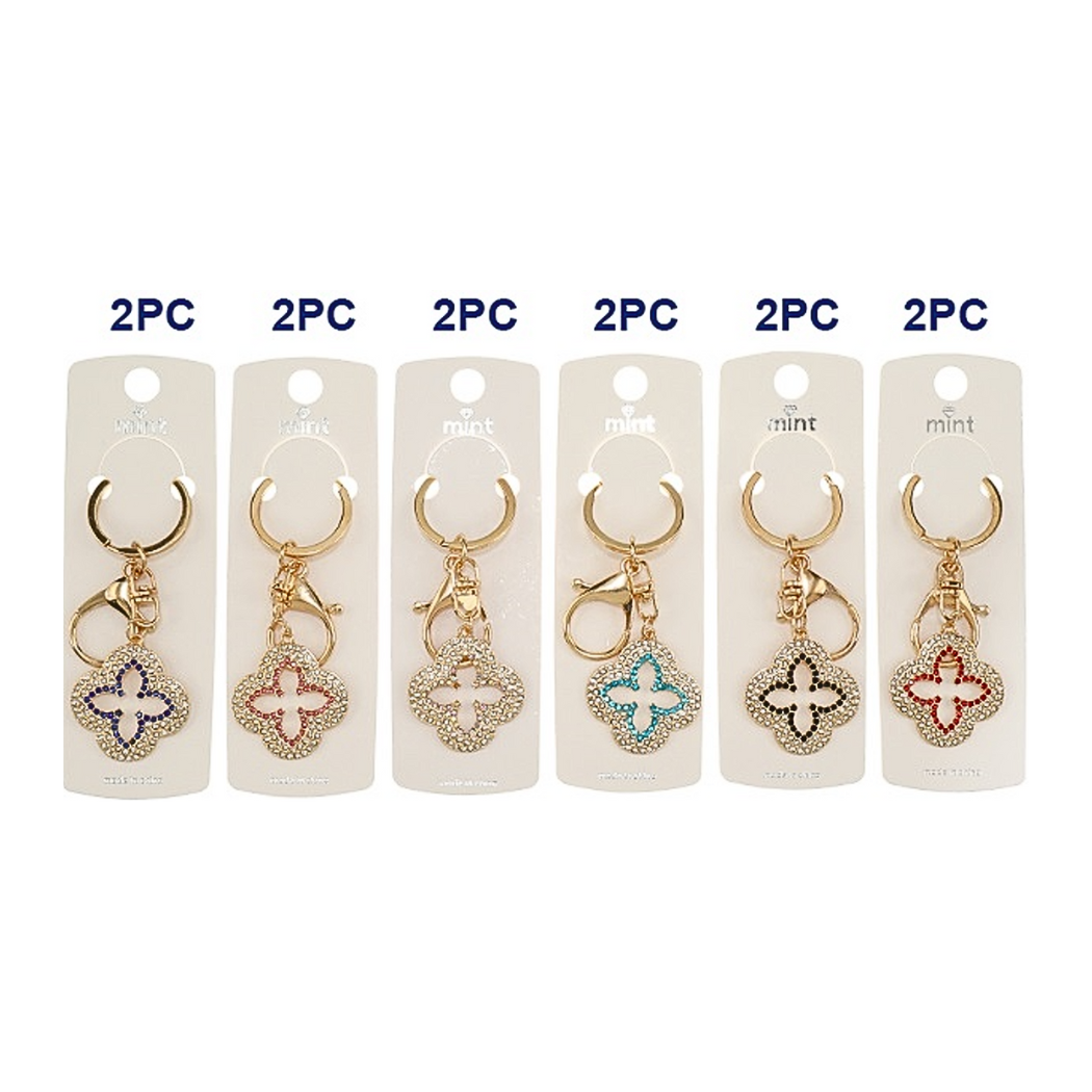 JK46355 - Rhinestone Clover Keychain