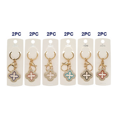 JK46355 - Rhinestone Clover Keychain