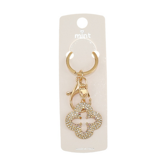 JK46355 - Rhinestone Clover Keychain