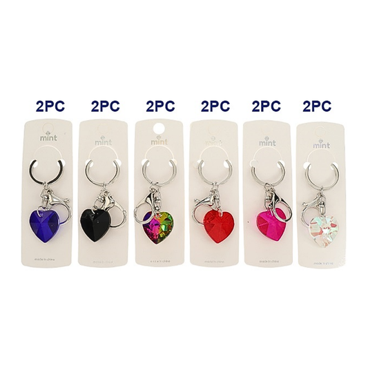 JK47435 - Iridescent Crystal Heart Keychain