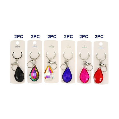 JK47436-Iridescent Crystal Teardrop Keychain