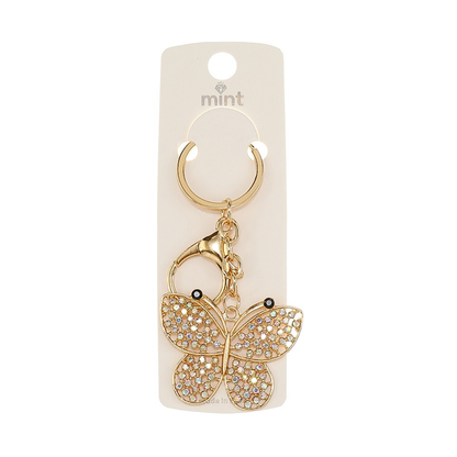 JK48024-Rhinestone Butterfly Keychain