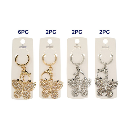 JK48024-Rhinestone Butterfly Keychain