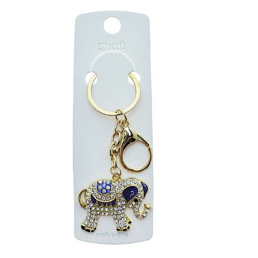 Rhinestone Elephant Keychain