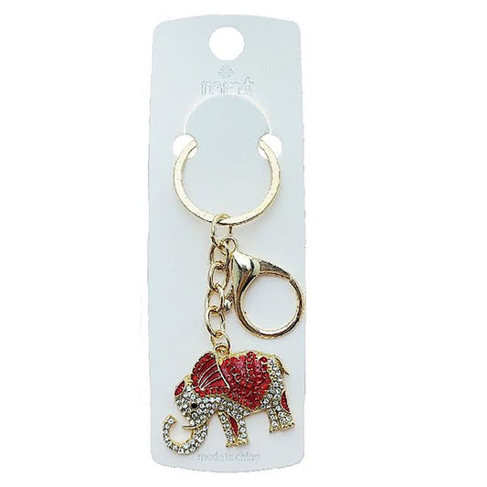 Rhinestone Elephant Keychain