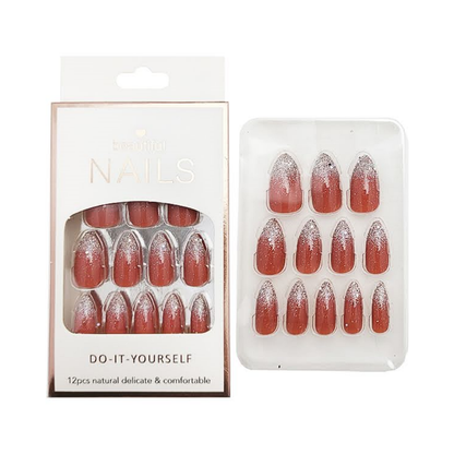 NA083 - Glitter Tip Almond Press On Nails