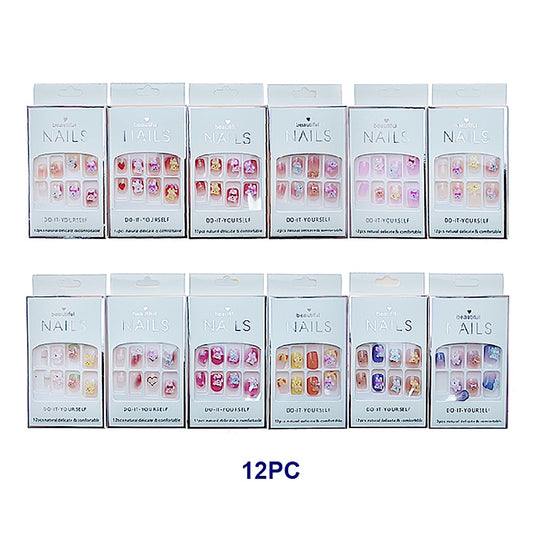 NA106 - Short Teddy Bear Art Press On Nails