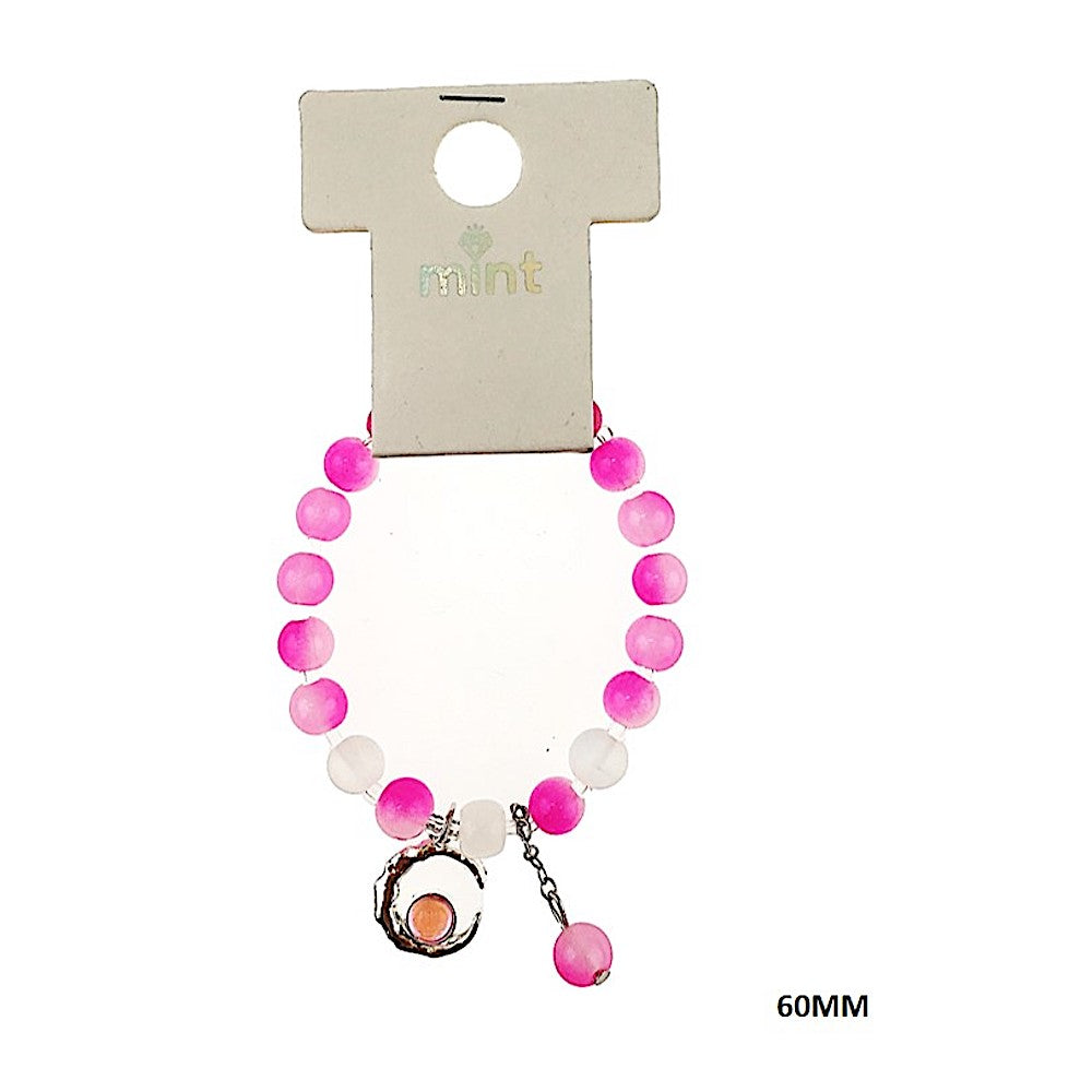 Moon Charm Bead Stretch Bracelet