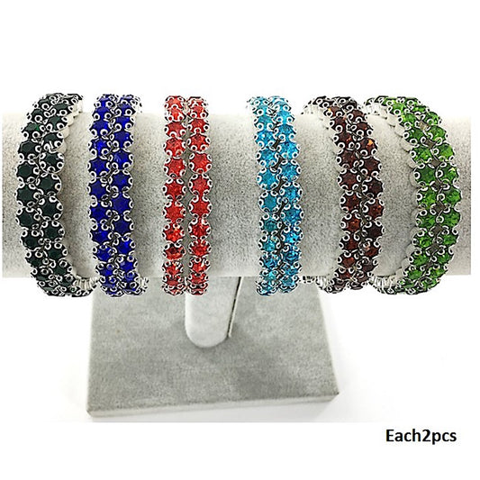 Silver Plated Crystal Cuff Bracelet