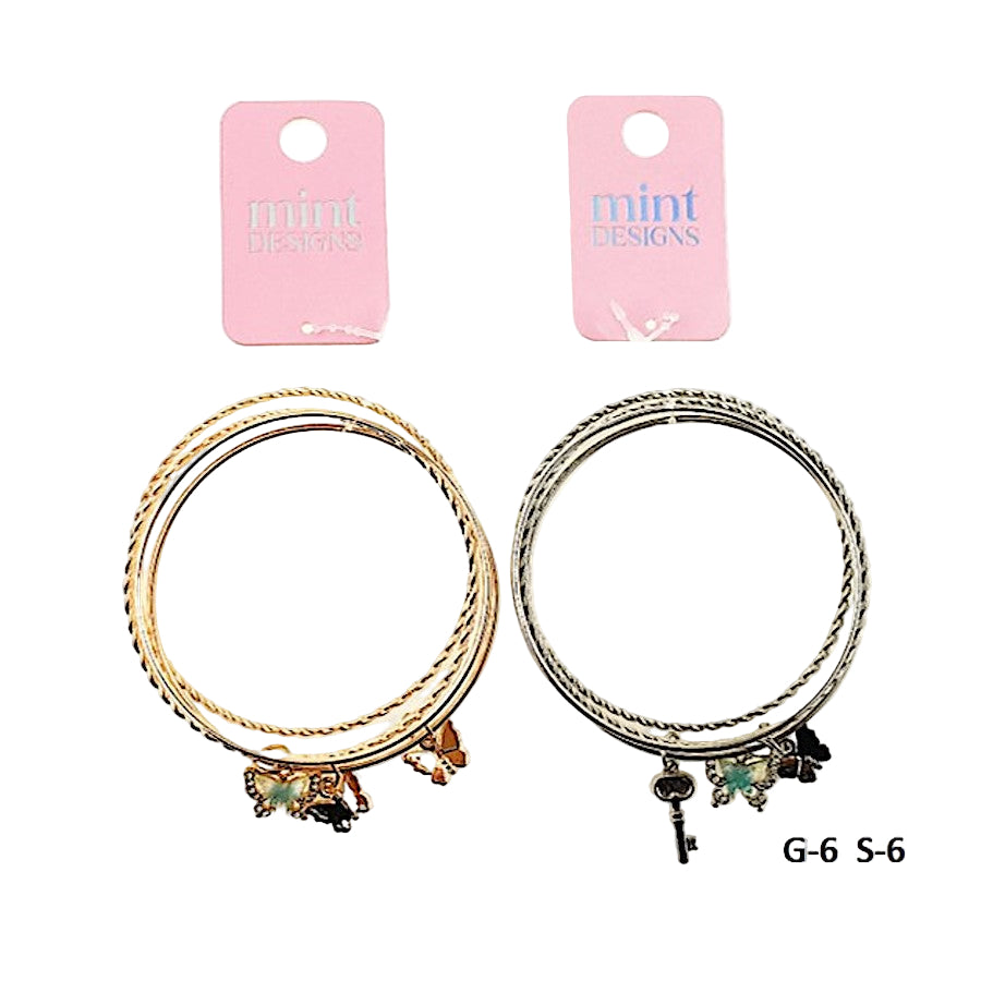 Butterfly Charm Bangle Bracelet