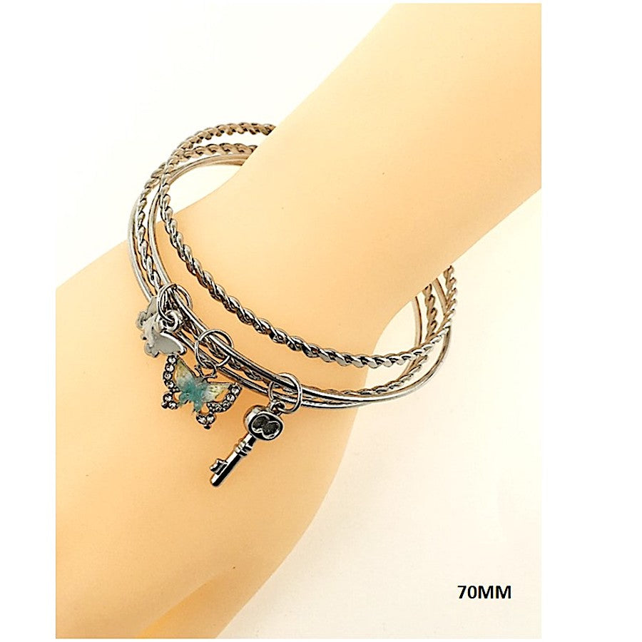 Butterfly Charm Bangle Bracelet