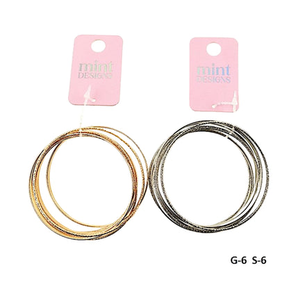 Shimmer & Flat Bangle Bracelet